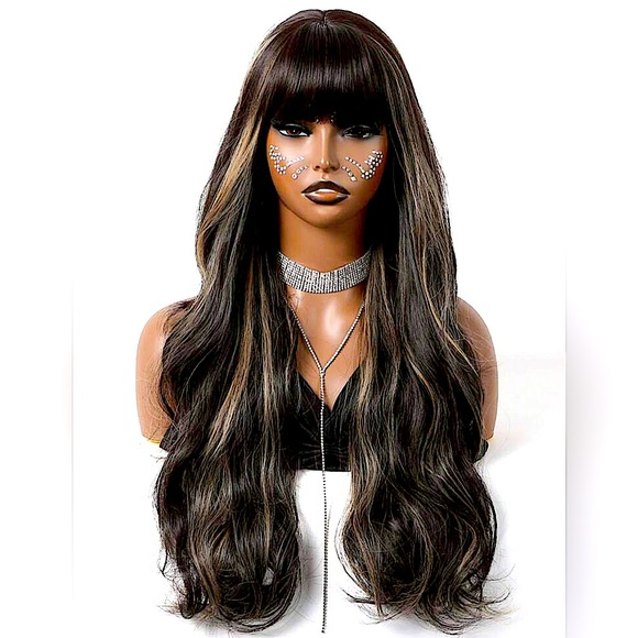 Accessories - Black, dark brown 28 inch wig